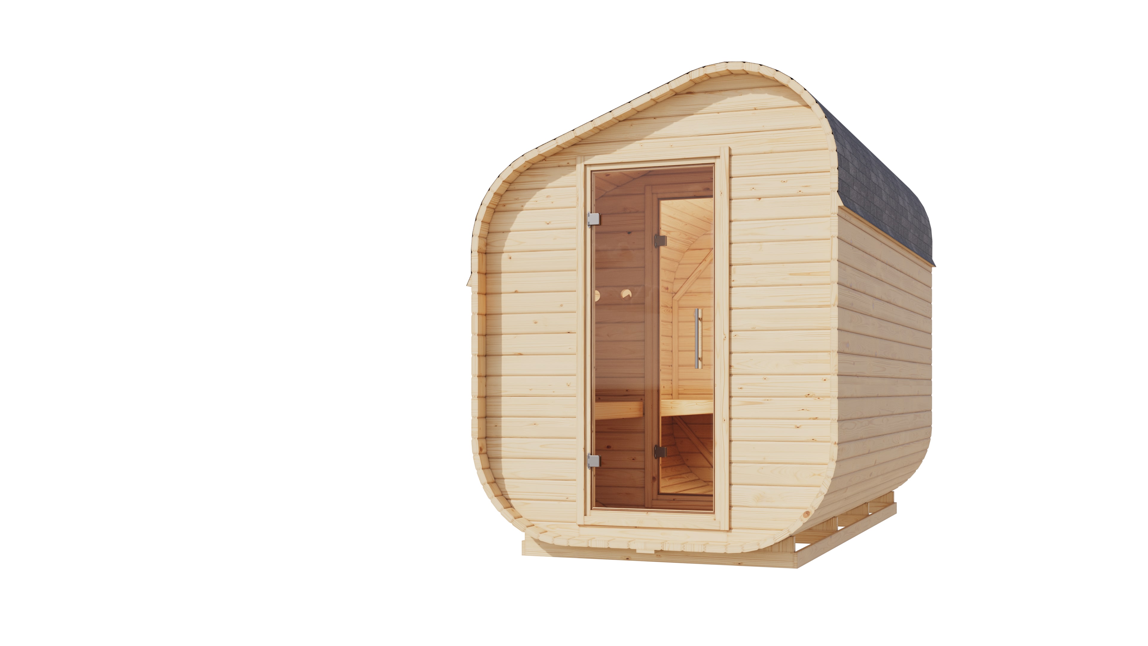 Karibu Fasssauna Carlotta in versch. Gr&ouml;&szlig;en inkl. Saunaofen 9kW 