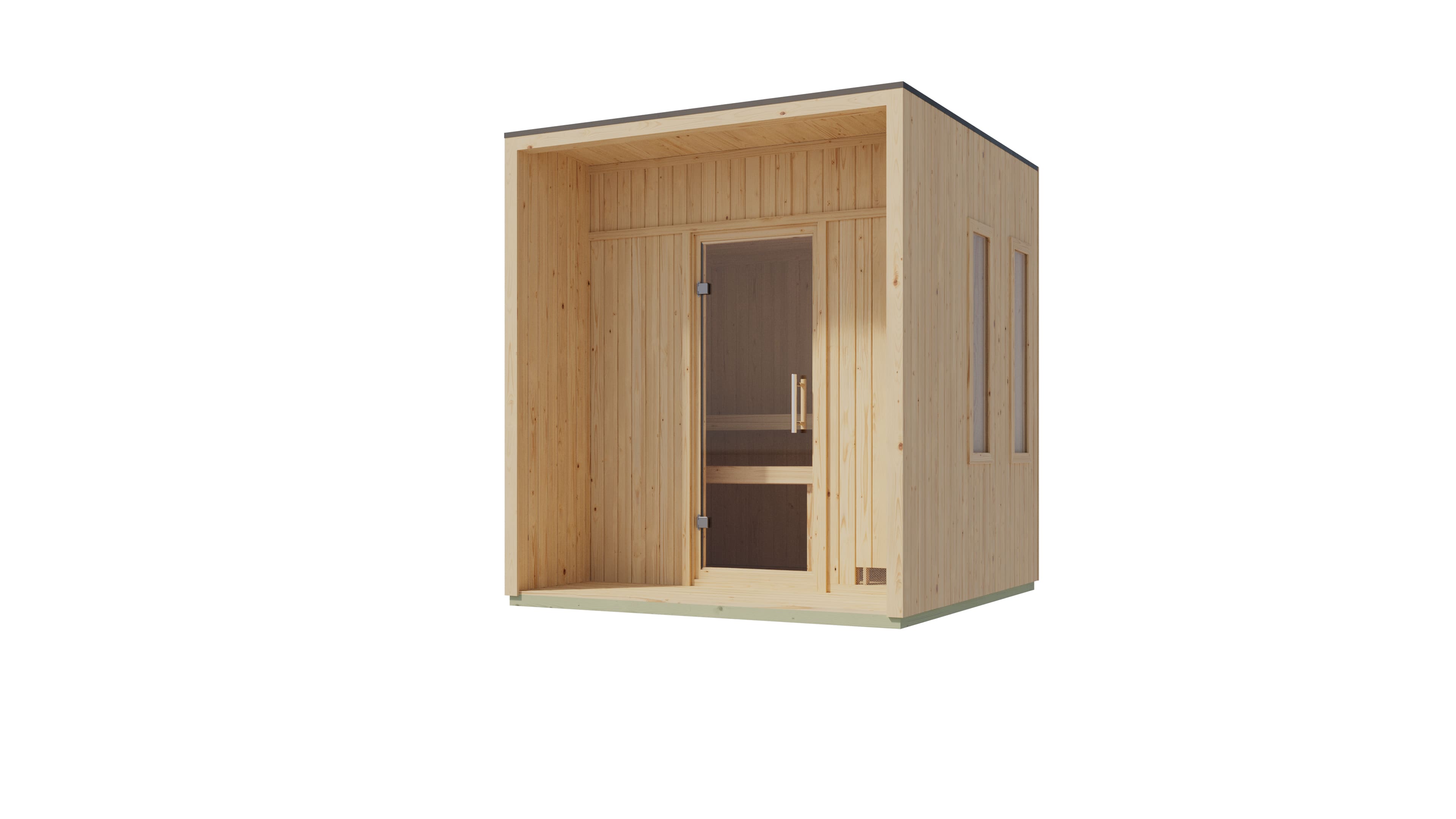 Karibu Saunahaus Nadira natur oder schwarz inkl. Saunaofen 9kW 