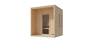 Karibu Saunahaus Nadira natur oder schwarz inkl. Saunaofen 9kW 
