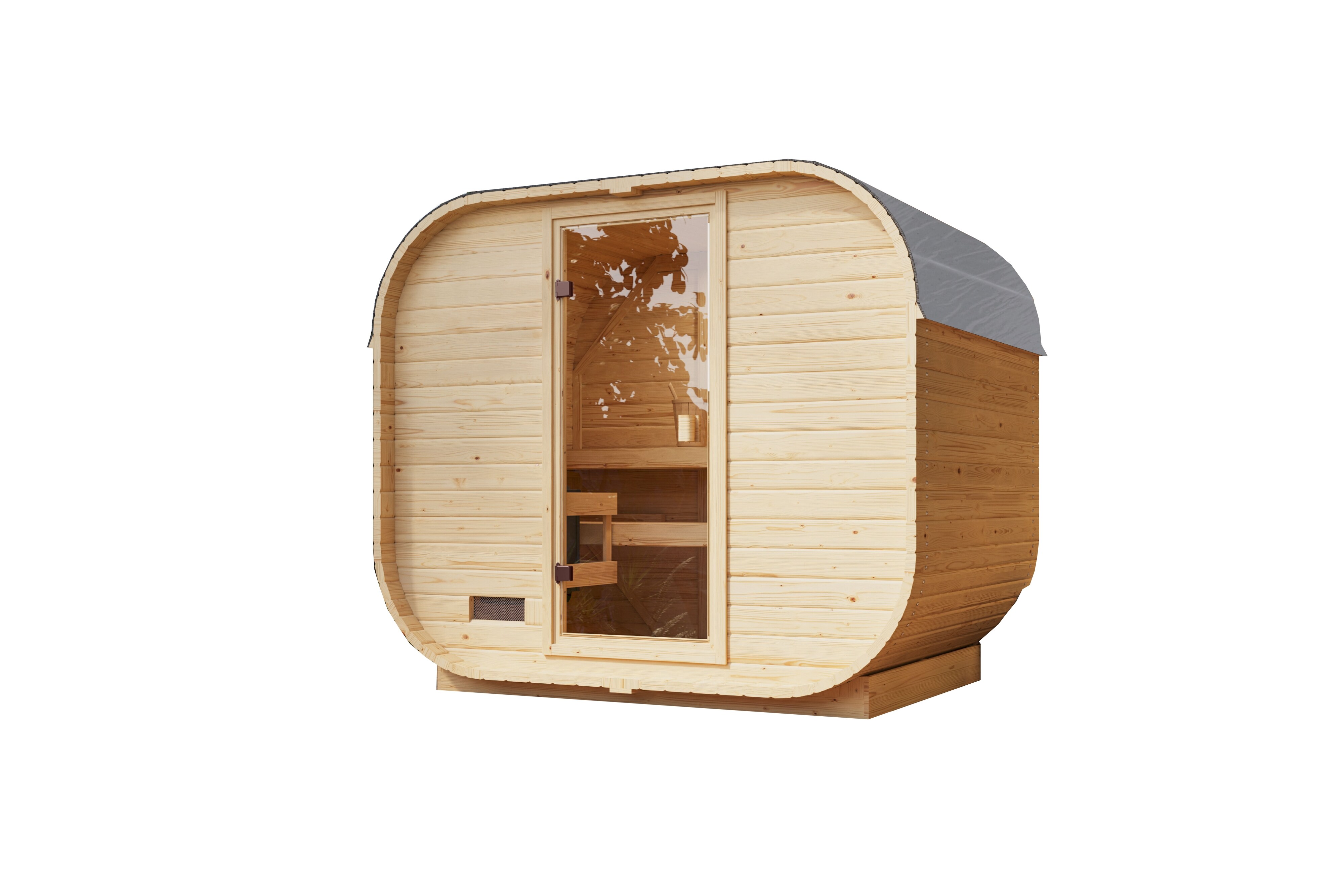 Karibu W&uuml;rfelsaunahaus Louisa Plus inkl. Saunaofen 9kW integr. Strg. 