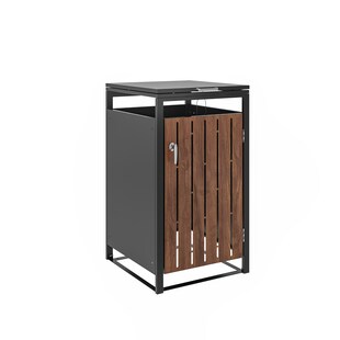 GreenYard Mülltonnenbox Mülltonnenverkleidung Stahl 120L dunkelgrau 