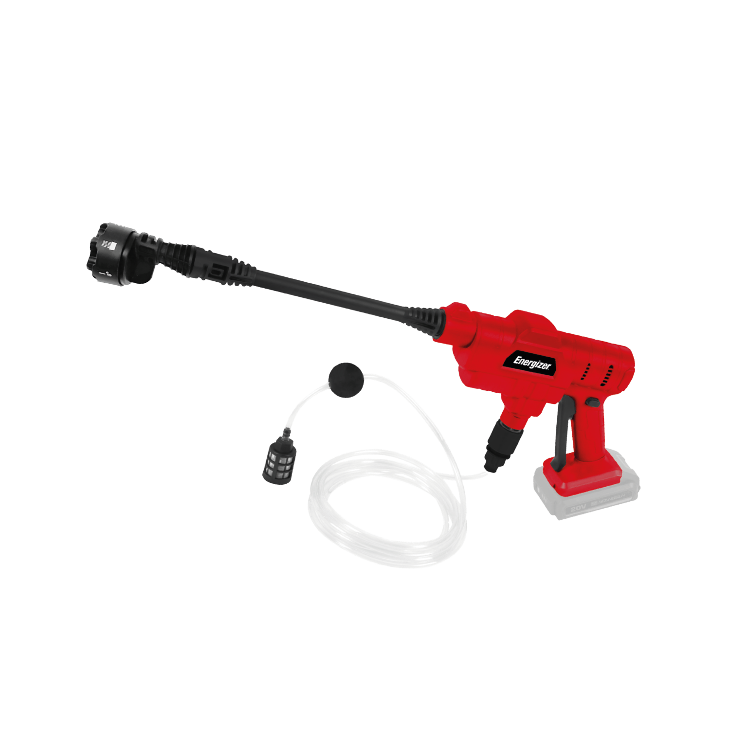 Energizer 20V Akku Hochdruckreiniger 6in1 D&uuml;se 25 bar 198 l/h 