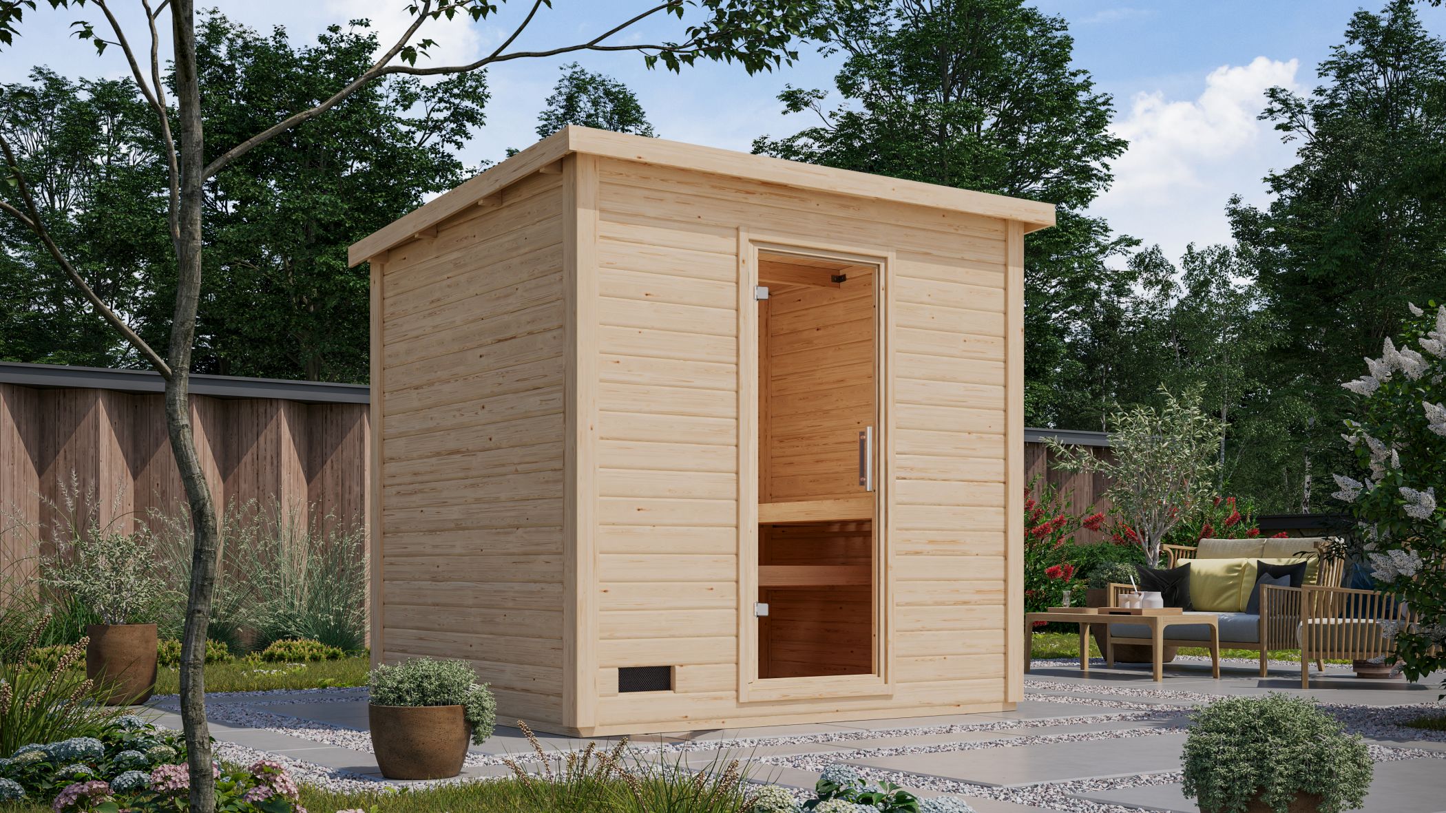 CHILLROI Saunahaus Kaapi 4 verschiedene Ausf&uuml;hrungen 