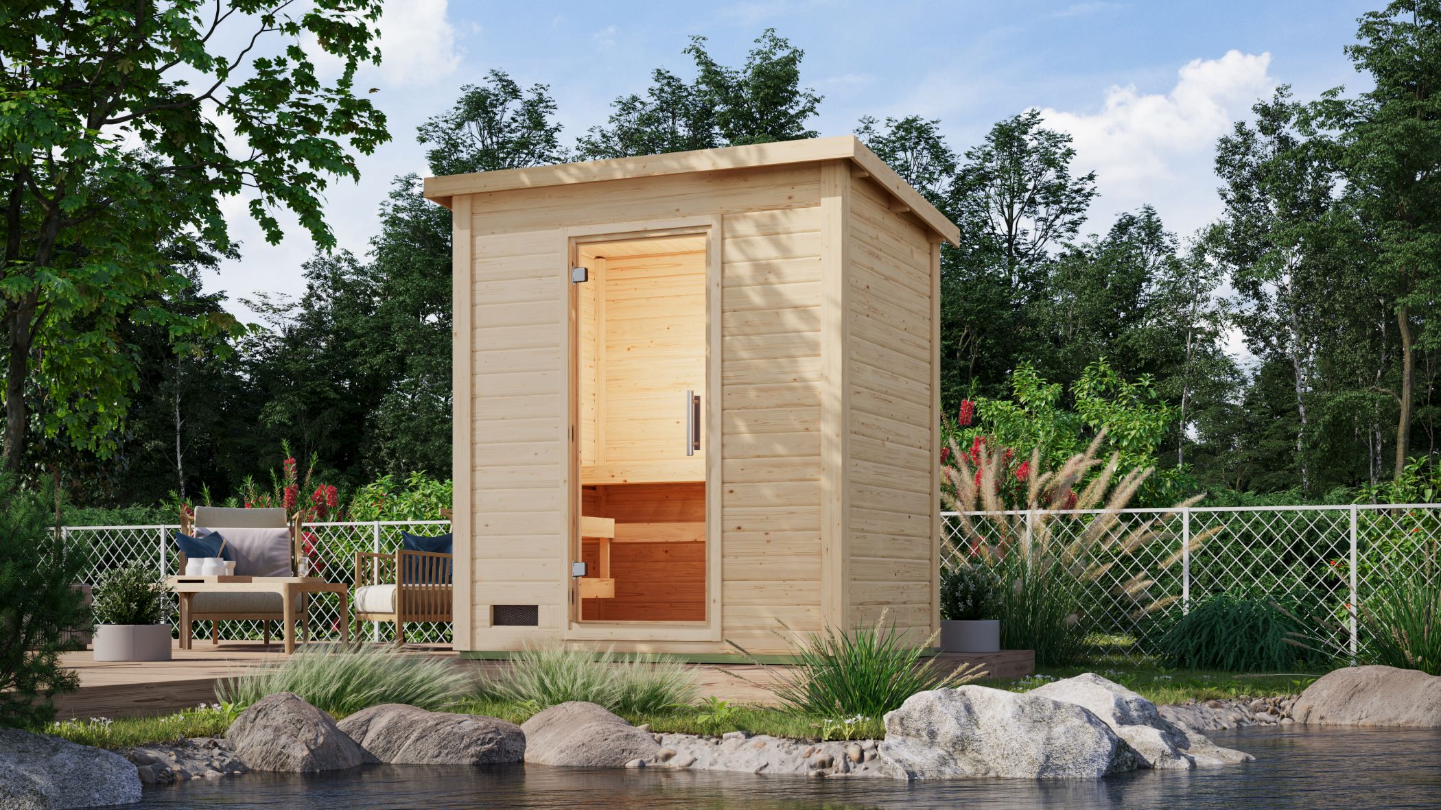 CHILLROI Saunahaus Kaapi 2 verschiedene Ausf&uuml;hrungen 