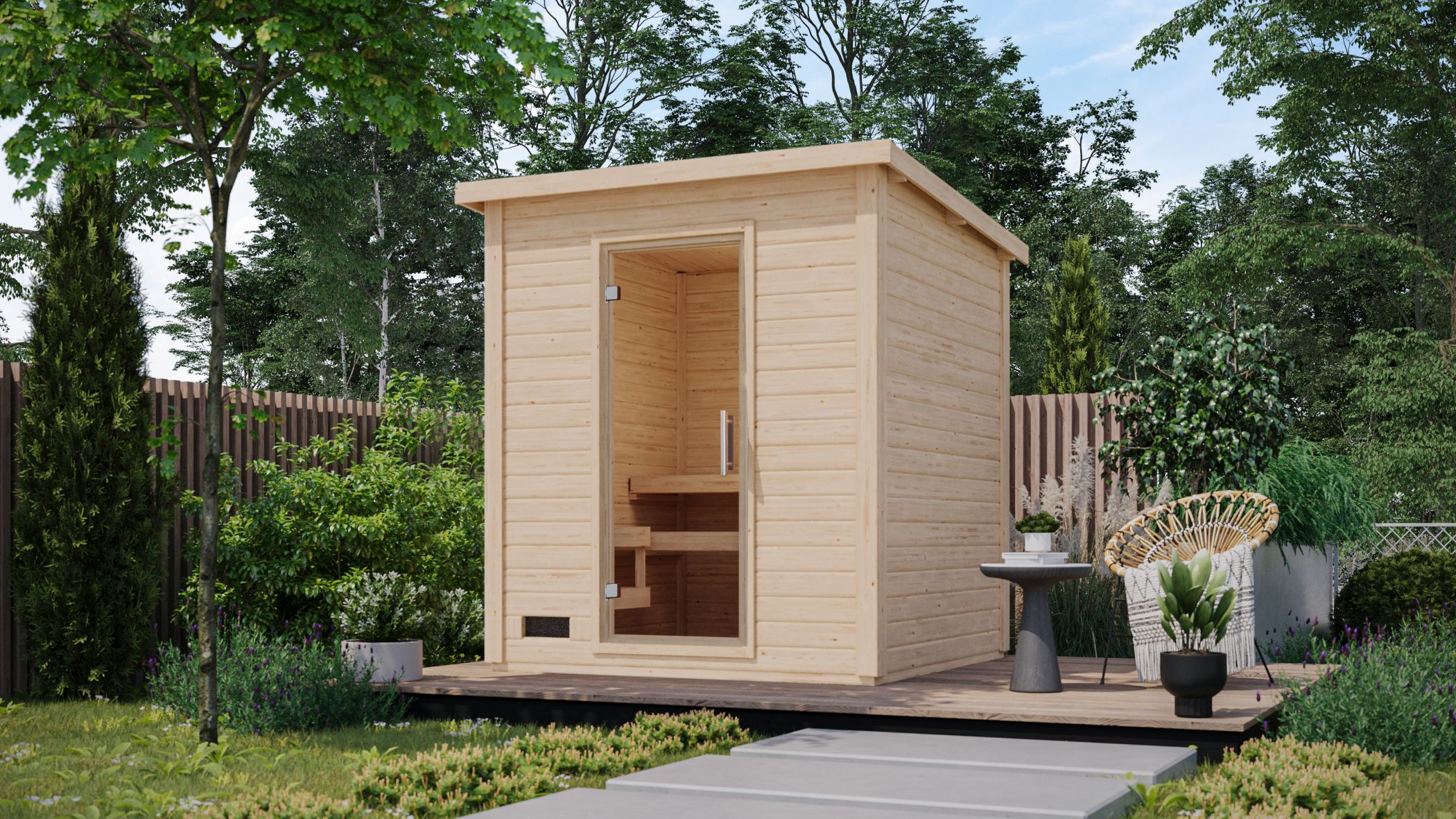 CHILLROI Saunahaus Kaapi 3 verschiedene Ausf&uuml;hrungen 