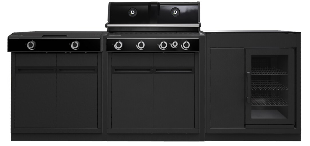 HEAT Outdoor Küche 3-teilig: X-415/245 + Caso BBQ Cooler - mit Arbeitsplatte aus Granit