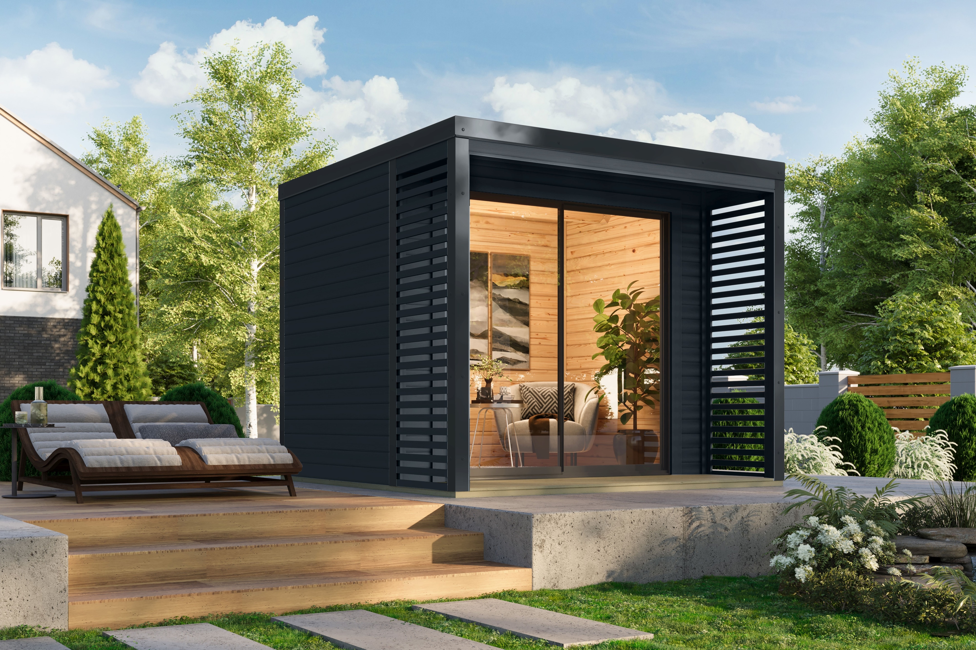 Karibu Gartenhaus Sacramento 38mm Hybrid in versch. Ausf&uuml;hrungen 