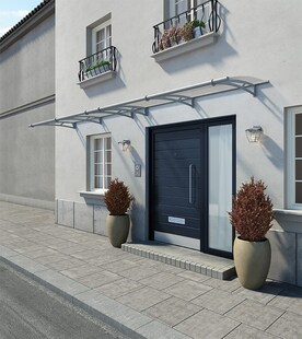 Palram Canopia Aquila Vordach, grau, klar 410x92x17,5 in cm (LxBxH) 