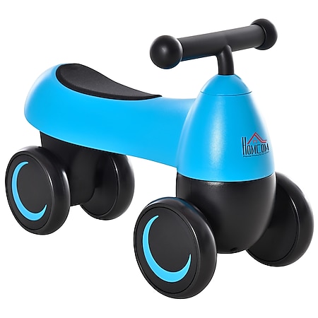 HOMCOM Rutschauto blau und schwarz 54 x 26 x 38 cm (LxBxT) | Kinderfahrzeug Rutschauto Rutschfahrzeug Laufhilfe 