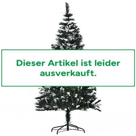 HOMCOM Künstlicher Weihnachtsbaum mit künstlichem Schnee, Realistischer Stil Dunkelgrün 90 x 180 cm (ØxH) | Weihnachtsbaum Christbaum Weihnachtsdeko 