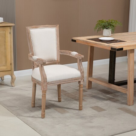 HOMCOM Esszimmerstuhl mit Sitzkissen weiß | bei x 59L online Marktkauf 96H 63,5B x cm bestellen