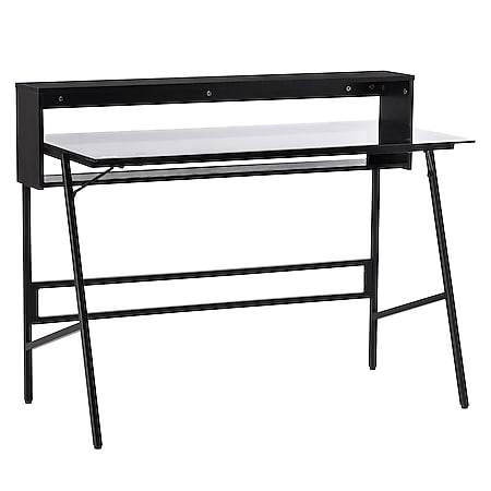 HOMCOM Schreibtisch Minimalistisches Design,  leicht zu pflegen und zu reinigen Schwarz, Grau 115 x 55 x 90 cm (BxTxH) | 