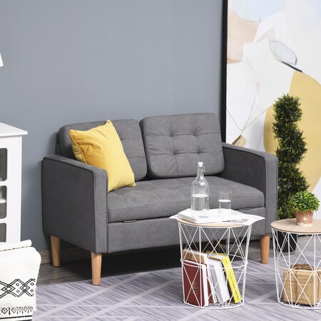 Kissen online 78 Marktkauf Sofa | x bei grau abnehmbaren cm 2-Sitzer mit 62 x 117 (BxTxH) HOMCOM bestellen