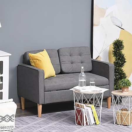 HOMCOM 2-Sitzer Sofa mit abnehmbaren Kissen grau 117 x 62 x 78 cm (BxTxH) |  bei Marktkauf online bestellen
