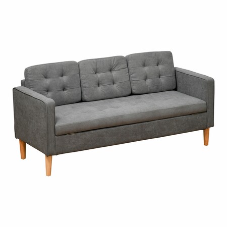 HOMCOM 3-Sitzer-Sofa mit abnehmbaren grau 82 166,5 (BxTxH) online cm Marktkauf bestellen 62 bei | x Kissen x
