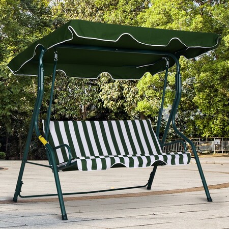 Outsunny Hollywoodschaukel als 3-Sitzer grün, weiß 170 x 110 x 153 cm  (LxBxH) | bei Marktkauf online bestellen