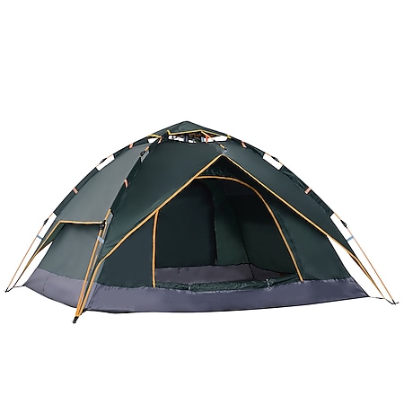 Outsunny Quick-Up-Zelt für 2 Personen + 1 Kind dunkelgrün 210 x 210 x 140 cm (LxBxH) | 