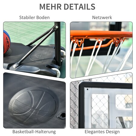 HOMCOM Basketballkorb 83 260 schwarz online 75 x Marktkauf (BxTxH) cm x bestellen | bei höhenverstellbar