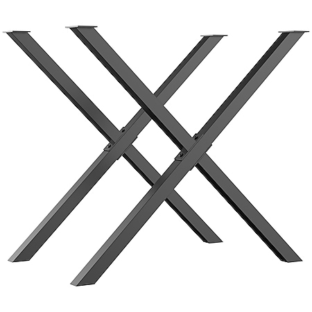 HOMCOM Tischbeine mit X-Form schwarz 80B x 4T x 72H cm