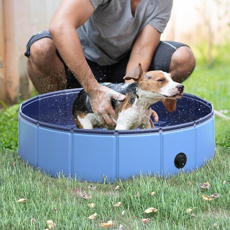 PawHut Hundebadewanne mit Wasserablassventil blau 80 x 20 cm (ØxH)   Hundepool Badewanne Swimmingpool Wasserbecken bei Marktkauf online bestellen