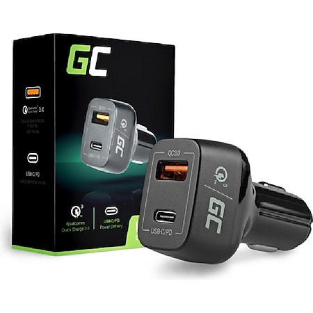 Green Cell In-Car Charger USB-C Power Delivery + USB Auto-Ladegerät 