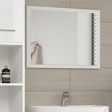 VICCO Badspiegel 45 x 60cm Weiß hochglanz Badezimmerspiegel Spiegel Hängespiegel 