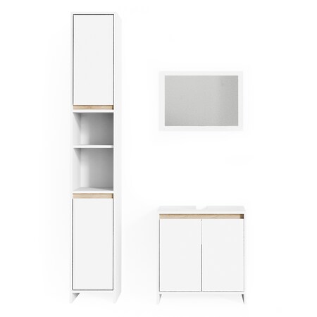 Badmöbel bestellen Unterschrank Weiß VICCO EMMA Hochschrank Set Midi online bei Spiegel Sonoma Eiche Marktkauf