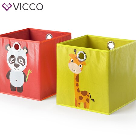 VICCO 2er Set Faltbox 30x30 cm Kinder Faltkiste Aufbewahrungsbox