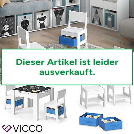 VICCO Kinderstuhl 2er Set STELLA mit Aufbewahrungsboxen Holz Kindermöbel Stuhl-Blau 