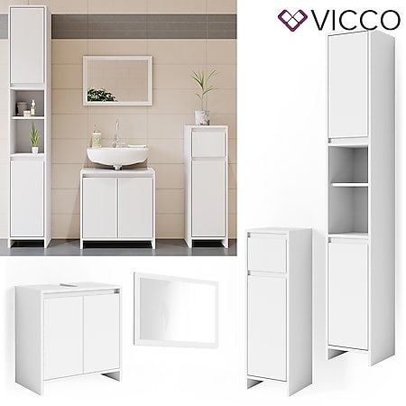 VICCO Badmöbel Set EMMA Weiß - Spiegel Waschtischunterschrank Midi Hoch  Schrank bei Marktkauf online bestellen
