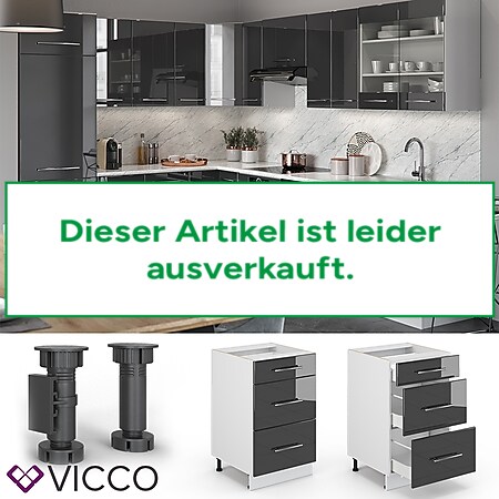 VICCO Schubunterschrank 50 cm Anthrazit Küchenzeile Unterschrank Fame 