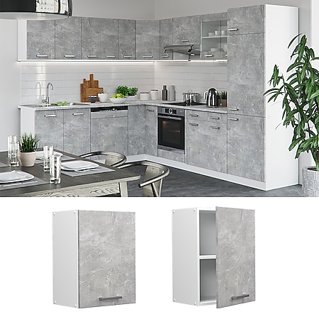 Vicco Hängeschrank Küchenschrank Küchenzeile R-Line 45 cm Weiß Beton Tür  Fächer bei Marktkauf online bestellen