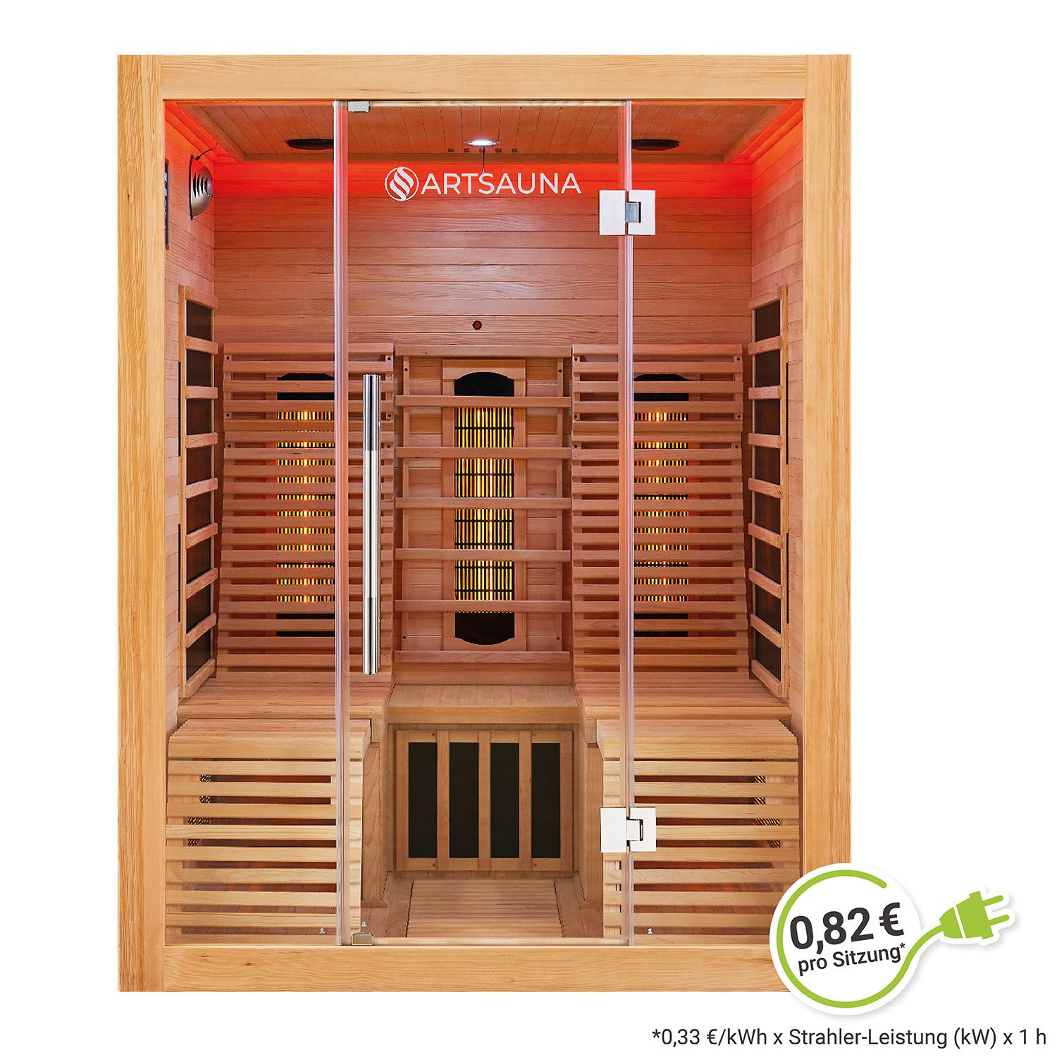Artsauna Infrarotkabine W&auml;rmekabine Helsinki 150 mit Dual-Technologie & Hemlockholz 