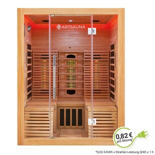 Artsauna Infrarotkabine Wärmekabine Helsinki 150 mit Dual-Technologie & Hemlockholz 