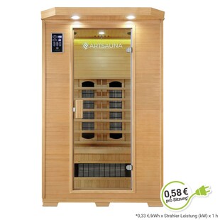 Artsauna Infrarotkabine Wärmekabine Oslo mit Keramikstrahlern & Hemlockholz 