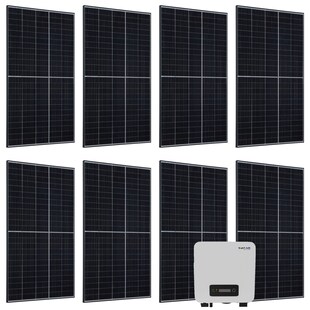 Juskys Solaranlage Set 3000 W Photovoltaik Anlage 8 Solarmodule, Wechselrichter und WLAN 