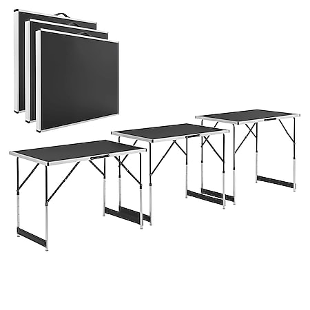 Juskys Multifunktionstisch 3 teilig klappbar - Alu Klapptisch 100x60 cm  Campingtisch - Tisch Schwarz bei Marktkauf online bestellen