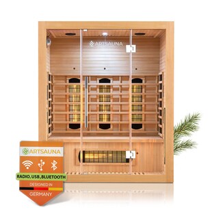 Artsauna Infrarotkabine Kiruna160 Dual Technologie – 6 Vollspektrumstrahler & 3 Flächenstrahler 