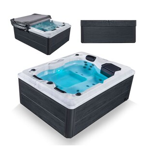 Artsauna Outdoor Whirlpool Oasis - Massagedüsen, LED Licht, Filter, Abdeckung & Heizung 