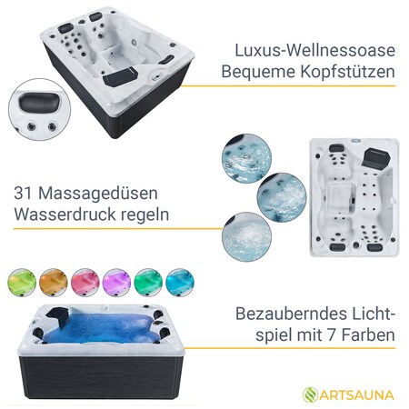 Artsauna Outdoor Licht, LED Filter, Heizung Oasis - online & Massagedüsen, Whirlpool Abdeckung bestellen bei Marktkauf