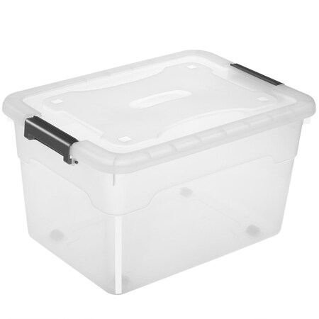 Juskys Aufbewahrungsbox mit Deckel - 4er Set Kunststoff Boxen 60l - Box  stapelbar, transparent bei Marktkauf online bestellen