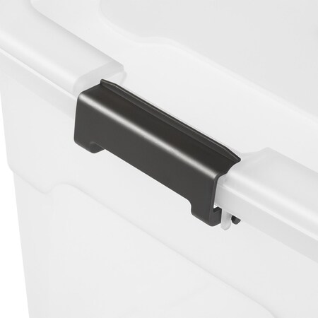 Juskys Aufbewahrungsbox mit Deckel - 4er Set Kunststoff Boxen 60l - Box  stapelbar, transparent