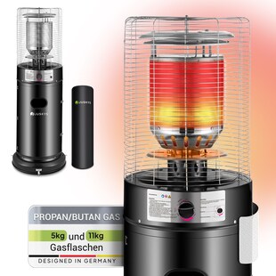 Juskys Outdoor Heizstrahler Cuna mit 11 kW Gas-Brenner, Heizpilz für Terrasse, Balkon und Garten 