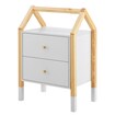 Juskys Kinder Nachttisch Enny mit 2 Schubladen - Nachtschrank klein & modern - Kommode Holz - Weiß