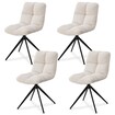 Juskys Drehstuhl Dallas 4er Set - Esszimmerstühle drehbar - Stuhl 120 kg belastbar - Cord Beige