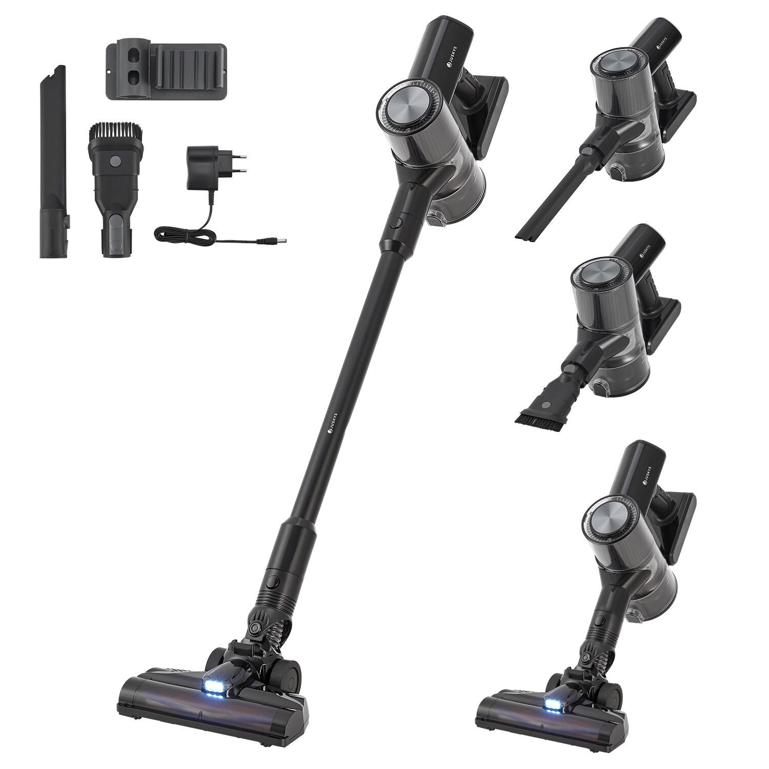 Juskys 2-in-1 Akkustaubsauger VC2101 mit Zubehör