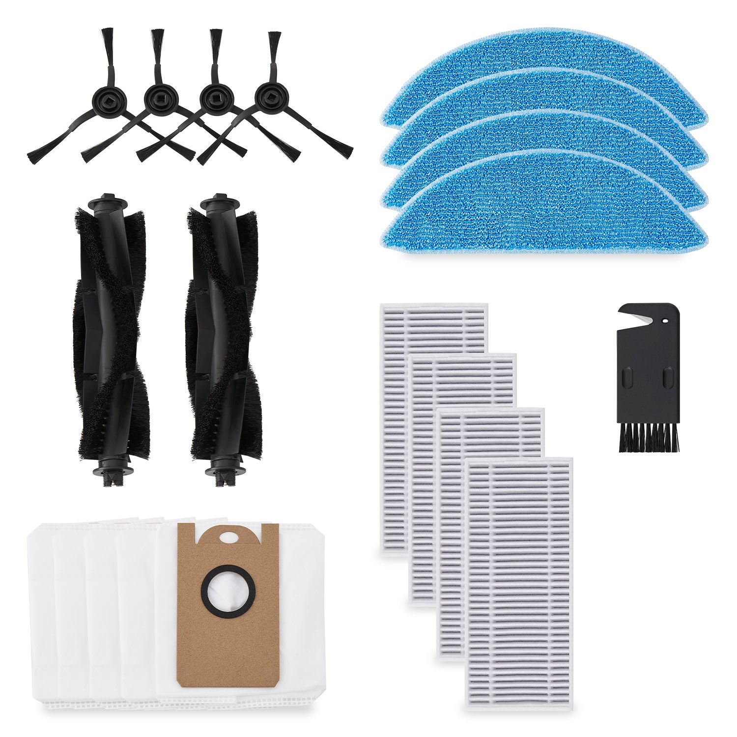 Juskys Saugroboter Zubeh&ouml;rset EcoTrek M300 - B&uuml;rsten, HEPA-Filter, Wischt&uuml;cher, Staubbeutel & mehr 