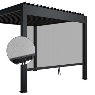 Juskys Seitenwand für Lamellendach Tahiti - Rollo 3 m - Aluminium & Stoff - Zubehör Anthrazit 