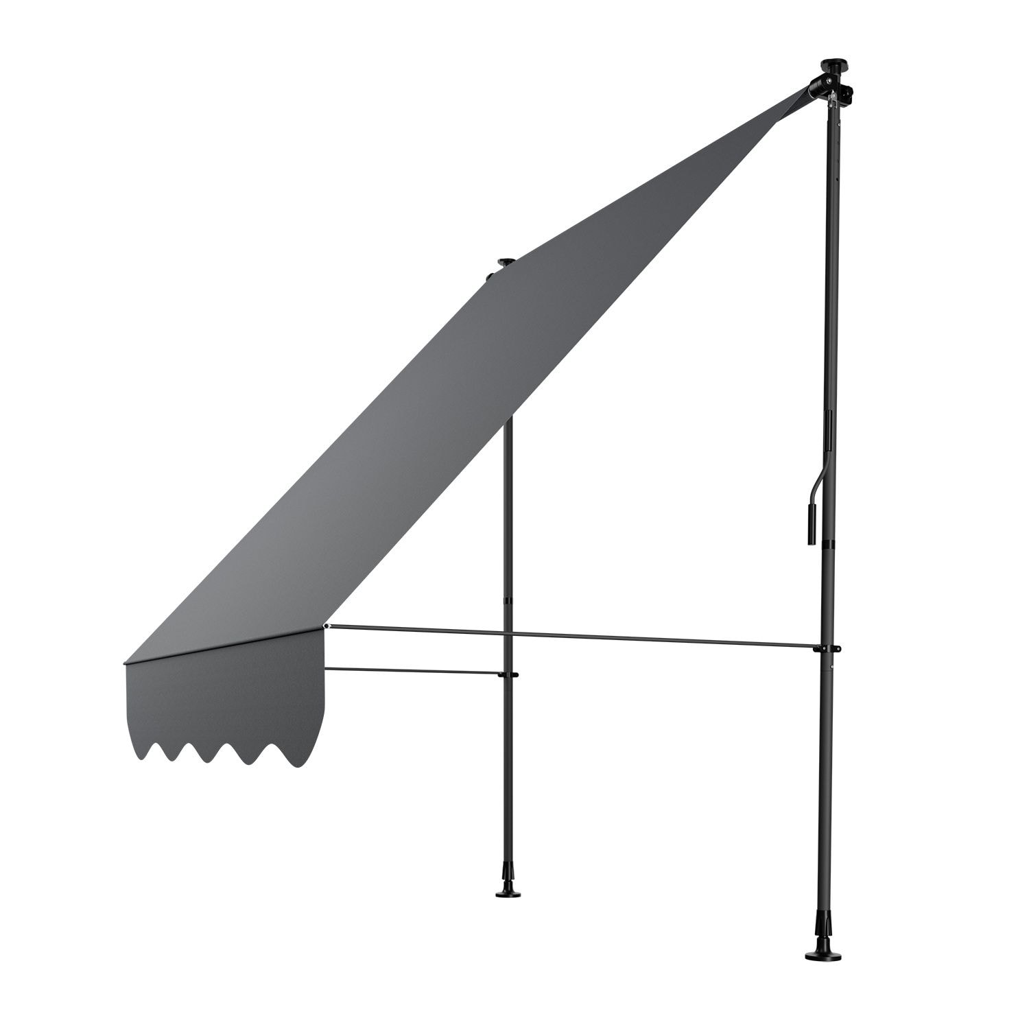 Juskys Klemmmarkise Kapstadt 150x120 cm - H&ouml;henverstellbar, ohne Bohren, wasserabweisend - Grau 