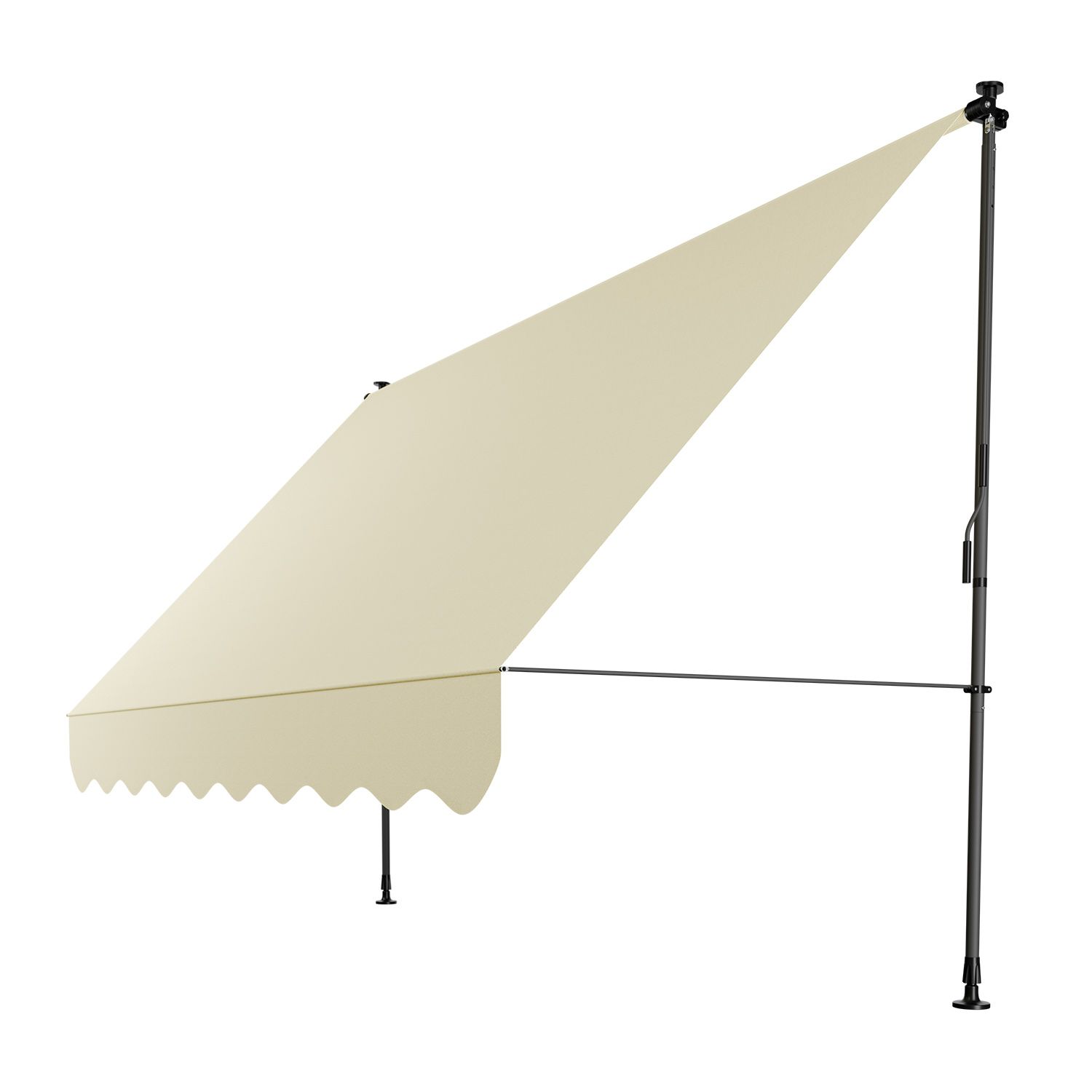Juskys Klemmmarkise Kapstadt 300x120 cm - H&ouml;henverstellbar, ohne Bohren, wasserabweisend - Beige 